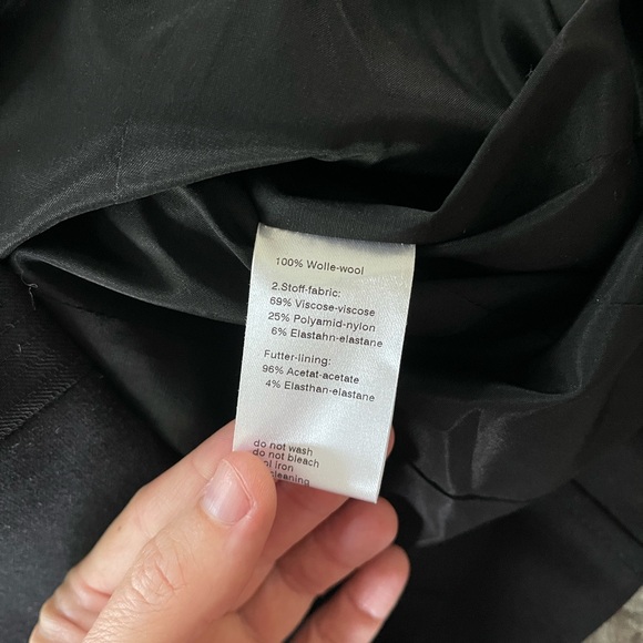 NWT AKRIS Punto black wool belted sleeveless faux wrap front dress size 8 - Picture 9 of 15